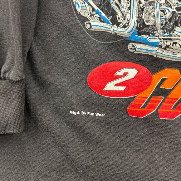 90s Vintage Harley Davidson Graphic Tee Mens XL Long Sleeve Looney Tunes USA - Picture 6 of 13